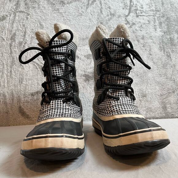 Sorel 1964 PAC Waterproof Women’s Black and White Houndstooth Winter Boot Size 5 - Picture 3 of 7